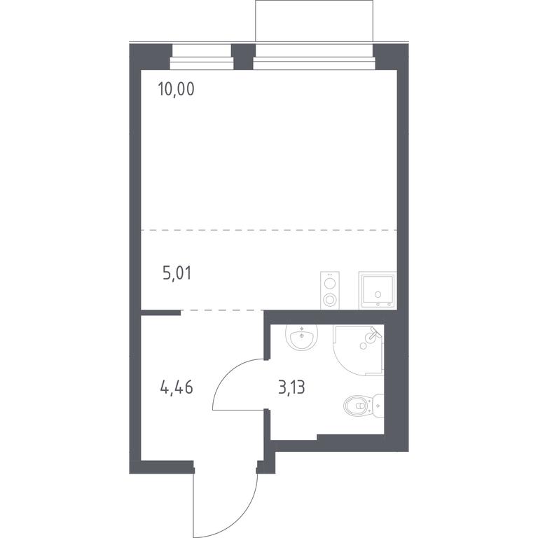 Apartment Sale, 22.6平方米 at Novoe Vnukovo, kvartal № 38, Kokoshkino Settlement, Moscow, Russia #1