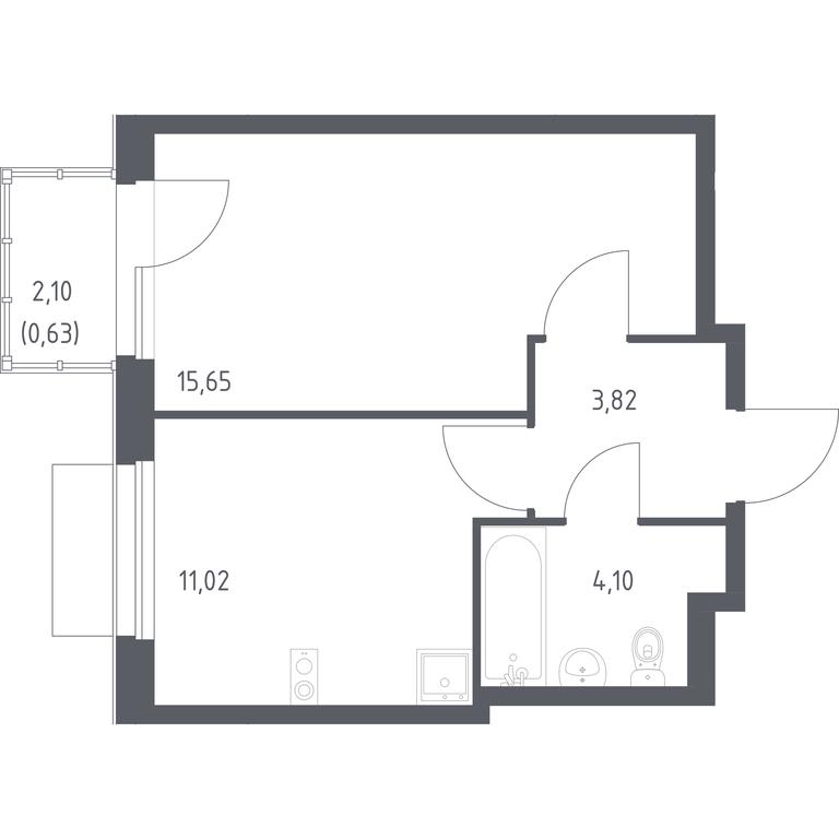 Apartment Sale, 35.22 sq. m. at Novoe Vnukovo, kvartal № 38, Kokoshkino Settlement, Moscow, Russia #1