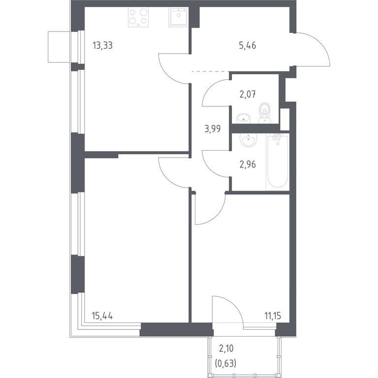 1-BD Apartment Sale, 55.03 sq. m. at Novoe Vnukovo, kvartal № 38, Kokoshkino Settlement, Moscow, Russia #1 1-BD Apartment Sale, 55.03 sq. m. at Novoe Vnukovo, kvartal № 38, Kokoshkino Settlement, Moscow, Russia #1