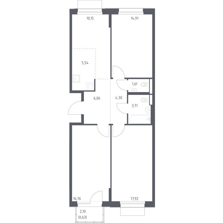 Продажа 2-комн. квартиры, 81,59 м² в ЖК «Новое Внуково», квартал № 38, поселение Кокошкино, Москва, Россия #1