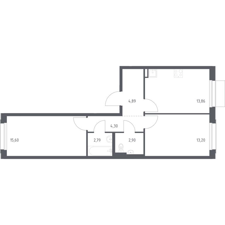 1-BD Apartment Sale, 57.54 sq. m. at Novoe Vnukovo, kvartal № 38, Kokoshkino Settlement, Moscow, Russia #1 1-BD Apartment Sale, 57.54 sq. m. at Novoe Vnukovo, kvartal № 38, Kokoshkino Settlement, Moscow, Russia #1