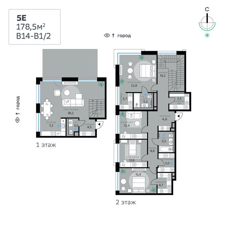 Apartment Sale, 178.5平方米 at SberCity, zhiloy kompleks Sbersiti, Rublyovo-Arkhangelskoye Microdistrict, Moscow, Russia #1