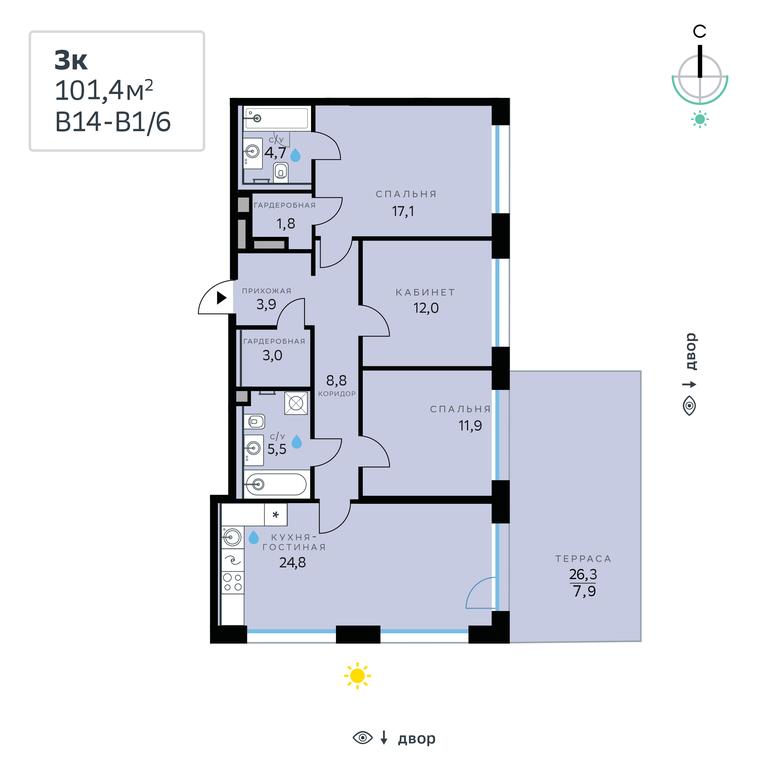 Продажа квартиры, 101,4 м² в ЖК «СберСити», жилой комплекс Сберсити, микрорайон Рублёво-Архангельское, Москва, Россия #2 Продажа квартиры, 101,4 м² в ЖК «СберСити», жилой комплекс Сберсити, микрорайон Рублёво-Архангельское, Москва, Россия #2