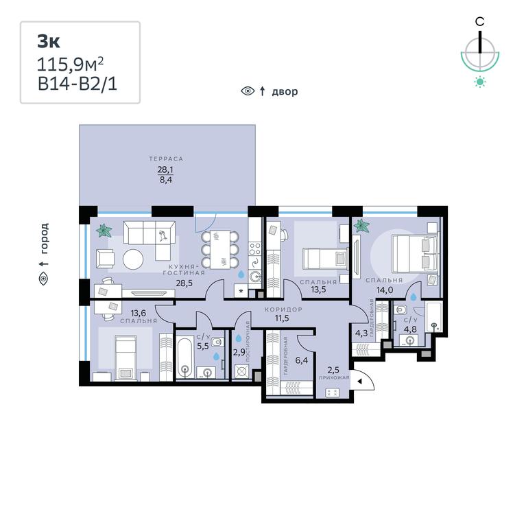 Продажа квартиры, 115,9 м² в ЖК «СберСити», жилой комплекс Сберсити, микрорайон Рублёво-Архангельское, Москва, Россия #1