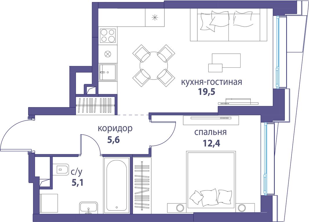 Продажа 1-комн. квартиры, 42,6 м² в ЖК «Символ», проезд Невельского, 6к1, Москва, Россия #1 Продажа 1-комн. квартиры, 42,6 м² в ЖК «Символ», проезд Невельского, 6к1, Москва, Россия #1
