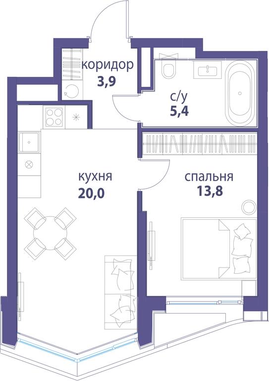 1-BD Apartment Sale, 43.1 sq. m. at Simvol, Nevelskogo Drive, 6к1, Moscow, Russia #1 1-BD Apartment Sale, 43.1 sq. m. at Simvol, Nevelskogo Drive, 6к1, Moscow, Russia #1