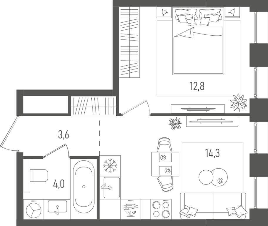 1-BD Apartment Sale, 34.7平方米 at Pave, 2nd Paveletsky Drive, Moscow, Russia #1 1-BD Apartment Sale, 34.7平方米 at Pave, 2nd Paveletsky Drive, Moscow, Russia #1
