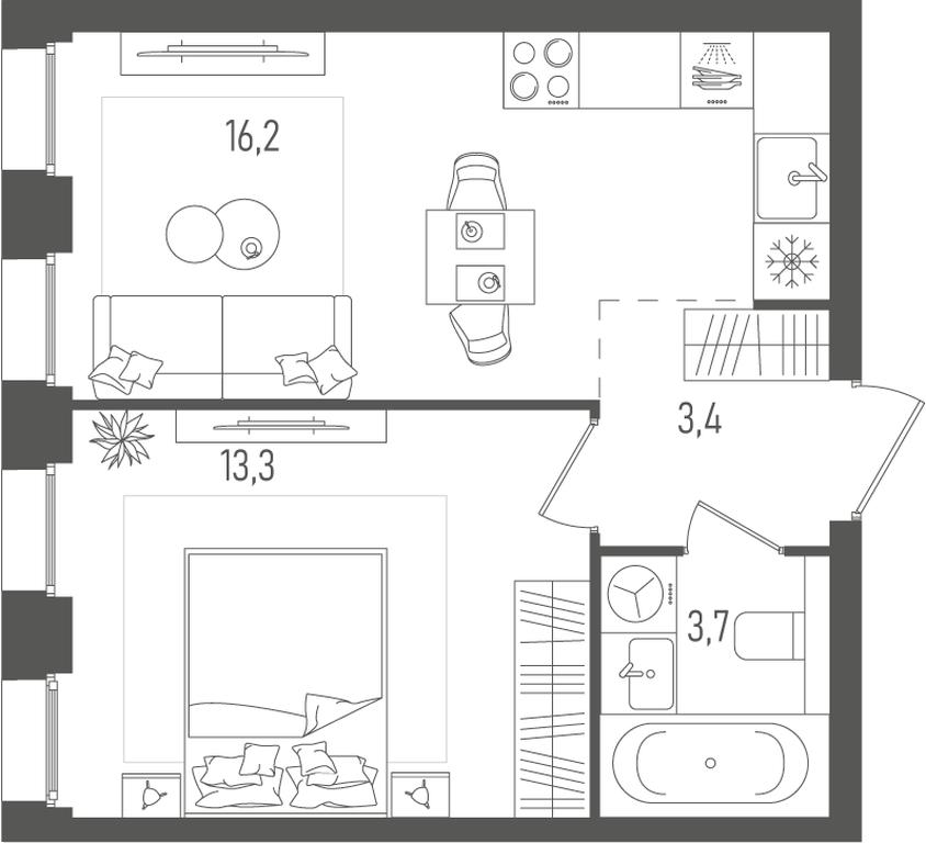 1-BD Apartment Sale, 36.6 sq. m. at Pave, 2nd Paveletsky Drive, Moscow, Russia #1 1-BD Apartment Sale, 36.6 sq. m. at Pave, 2nd Paveletsky Drive, Moscow, Russia #1