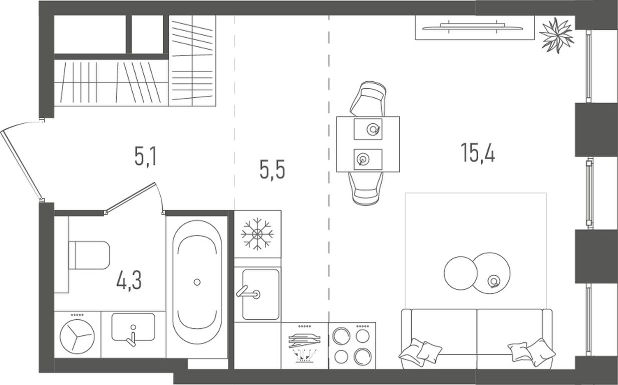 Продажа квартиры, 30,3 м² в ЖК «Pave», 2-й Павелецкий проезд, Москва, Россия #1 Продажа квартиры, 30,3 м² в ЖК «Pave», 2-й Павелецкий проезд, Москва, Россия #1