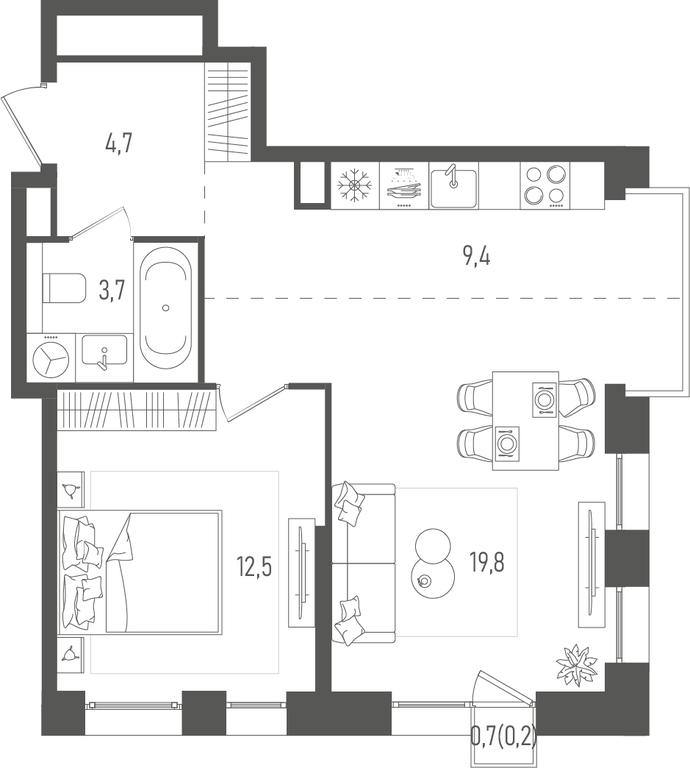 1-BD Apartment Sale, 50.3 sq. m. at Pave, 2nd Paveletsky Drive, Moscow, Russia #1 1-BD Apartment Sale, 50.3 sq. m. at Pave, 2nd Paveletsky Drive, Moscow, Russia #1