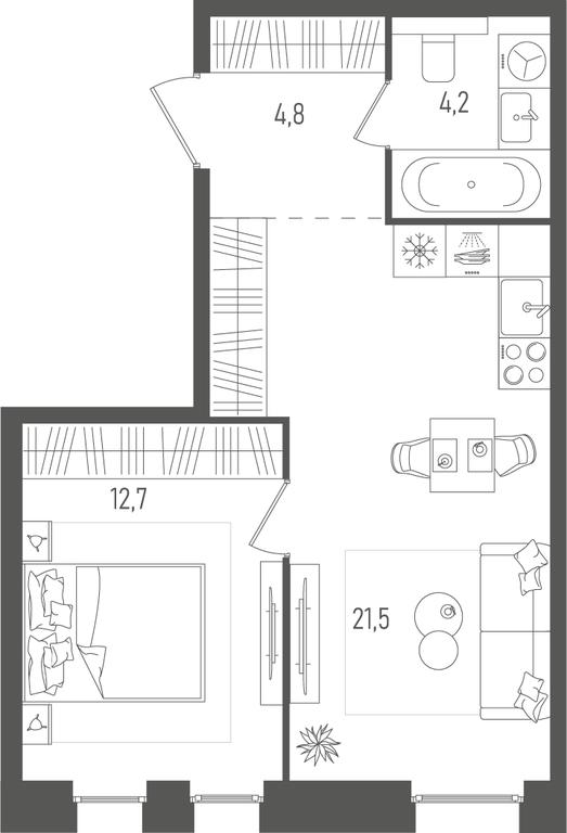 1-BD Apartment Sale, 43.2 sq. m. at Pave, 2nd Paveletsky Drive, Moscow, Russia #1 1-BD Apartment Sale, 43.2 sq. m. at Pave, 2nd Paveletsky Drive, Moscow, Russia #1