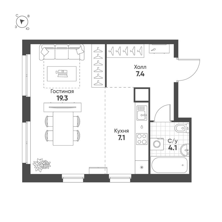 1-BD Apartment Sale, 37.9 sq. m. at Shagal, Автозаводская улица, 23, Москва, Россия #1 1-BD Apartment Sale, 37.9 sq. m. at Shagal, Автозаводская улица, 23, Москва, Россия #1