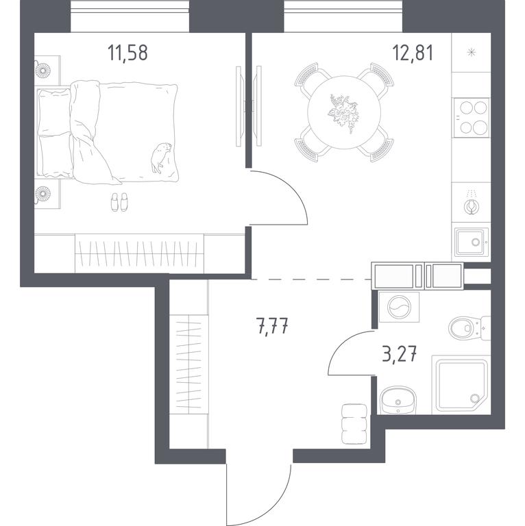 Apartment Sale, 35.43平方米 at Tsvetochnye Poliany, kvartal № 23, Filimonkovskoye Municipal Formation, Moscow, Russia #1 Apartment Sale, 35.43平方米 at Tsvetochnye Poliany, kvartal № 23, Filimonkovskoye Municipal Formation, Moscow, Russia #1