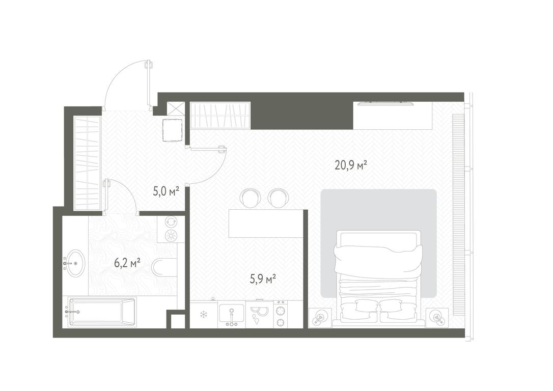 Apartment Sale, 38.3 sq. m. at One, 1st Krasnogvardeysky Drive, 11, Moscow, Russia #2