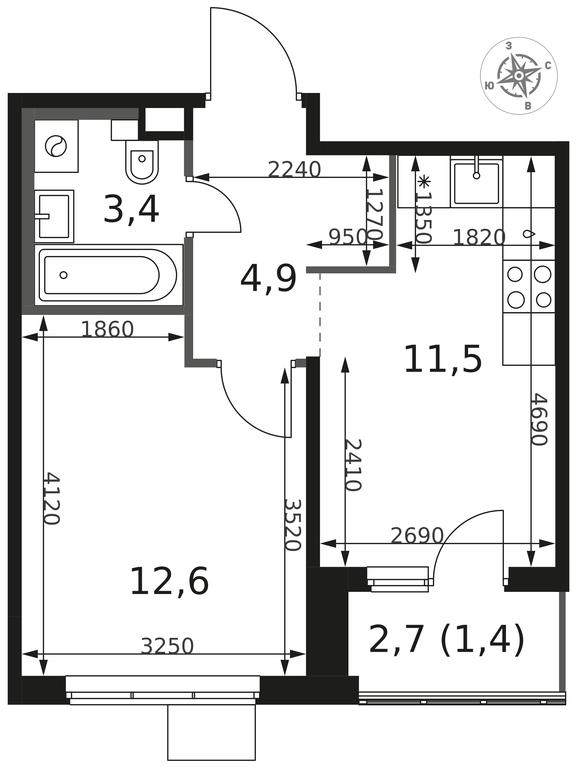 1-BD Apartment Sale, 33.8平方米 at 1 Himkinskij, zhiloy kompleks 1-y Khimkinskiy, kvartal Mezhdunarodny, mikrorayon Klyazma-Starbeyevo, Khimki, Moscow Region, Russia #2 1-BD Apartment Sale, 33.8平方米 at 1 Himkinskij, zhiloy kompleks 1-y Khimkinskiy, kvartal Mezhdunarodny, mikrorayon Klyazma-Starbeyevo, Khimki, Moscow Region, Russia #2