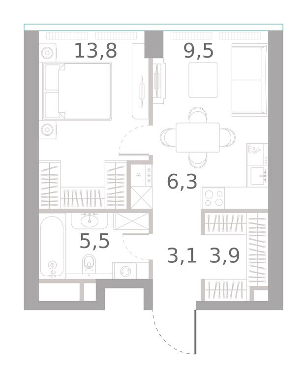 1-BD Apartment Sale, 42.1 sq. m. at River Park Towers, Kutuzovsky Drive, 16с1, Moscow, Russia #1 1-BD Apartment Sale, 42.1 sq. m. at River Park Towers, Kutuzovsky Drive, 16с1, Moscow, Russia #1