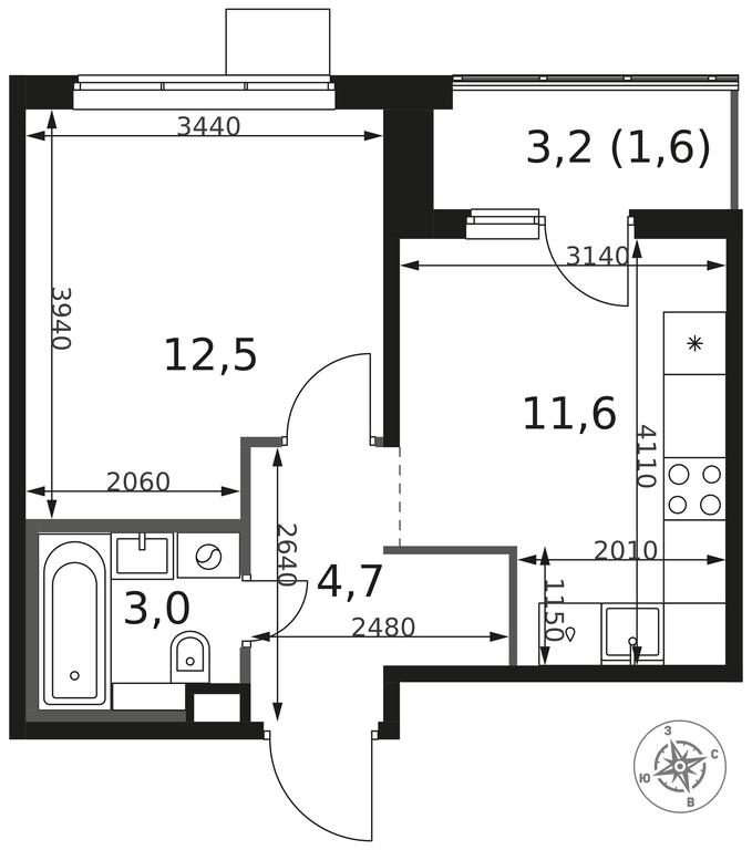 1-BD Apartment Sale, 33.4平方米 at 1 Himkinskij, zhiloy kompleks 1-y Khimkinskiy, kvartal Mezhdunarodny, mikrorayon Klyazma-Starbeyevo, Khimki, Moscow Region, Russia #2 1-BD Apartment Sale, 33.4平方米 at 1 Himkinskij, zhiloy kompleks 1-y Khimkinskiy, kvartal Mezhdunarodny, mikrorayon Klyazma-Starbeyevo, Khimki, Moscow Region, Russia #2