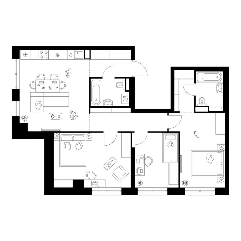3-BD Apartment Sale, 82.2 sq. m. at Narvin, Kronshtadtsky Boulevard, 14с13, Moscow, Russia #1 3-BD Apartment Sale, 82.2 sq. m. at Narvin, Kronshtadtsky Boulevard, 14с13, Moscow, Russia #1