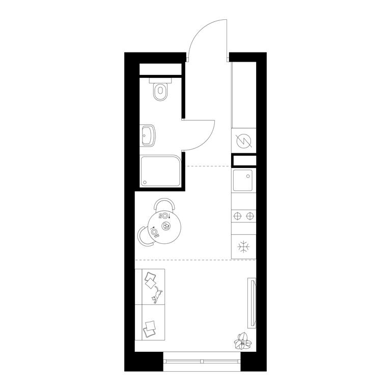 Apartment Sale, 18.7平方米 at Narvin, Kronshtadtsky Boulevard, 14с13, Moscow, Russia #1