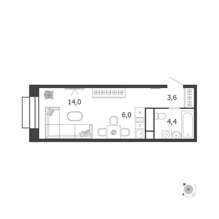 1-BD Apartment Sale, 28 sq. m. at Shagal, Автозаводская улица, 23, Москва, Россия #1