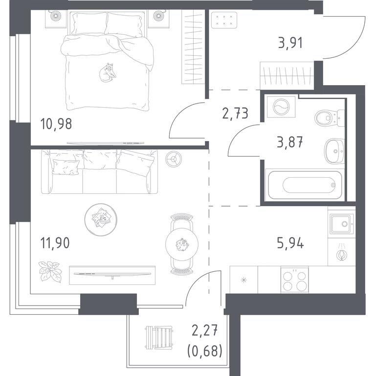 Продажа квартиры, 40,01 м² в ЖК «Квартал Западный», квартал № 76, поселение Марушкинское, Москва, Россия #1 Продажа квартиры, 40,01 м² в ЖК «Квартал Западный», квартал № 76, поселение Марушкинское, Москва, Россия #1