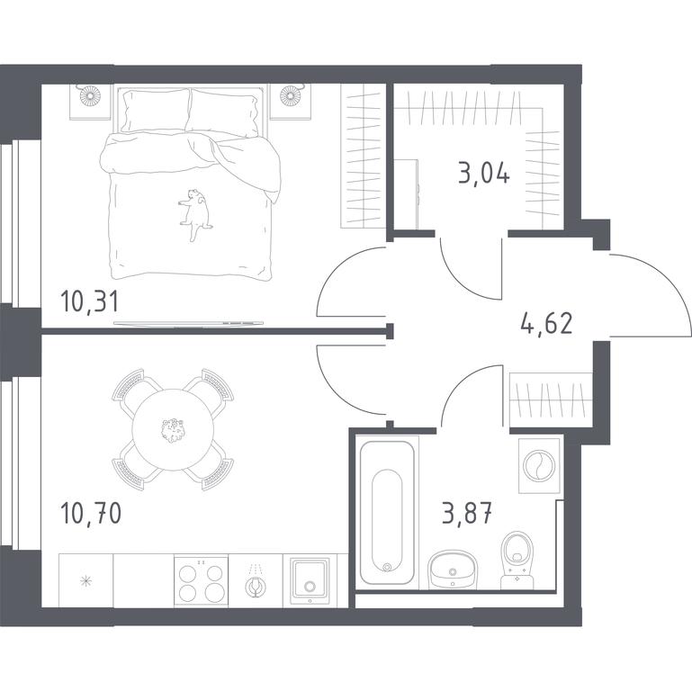 Apartment Sale, 32.54平方米 at Kvartal Zapadnyj, kvartal № 76, Marushkinskoye Settlement, Moscow, Russia #1 Apartment Sale, 32.54平方米 at Kvartal Zapadnyj, kvartal № 76, Marushkinskoye Settlement, Moscow, Russia #1
