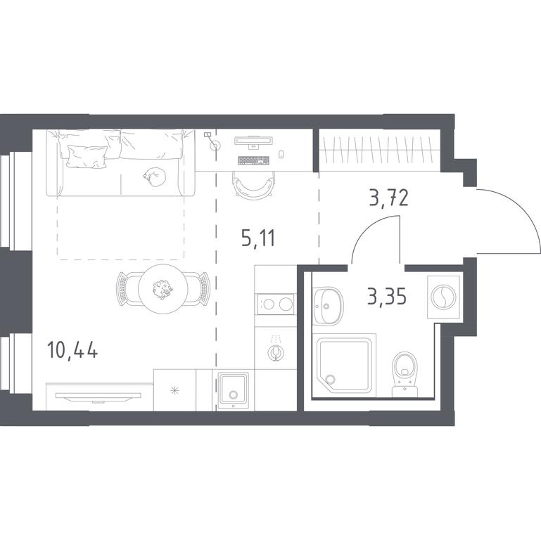 Apartment Sale, 22.62 sq. m. at Kvartal Zapadnyj, kvartal № 76, Marushkinskoye Settlement, Moscow, Russia #1 Apartment Sale, 22.62 sq. m. at Kvartal Zapadnyj, kvartal № 76, Marushkinskoye Settlement, Moscow, Russia #1