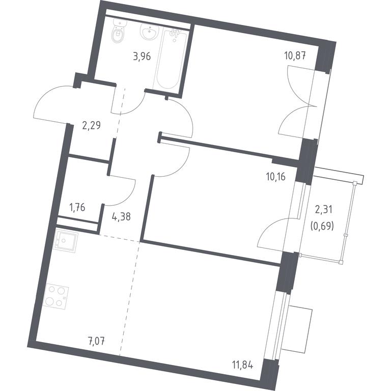 1-BD Apartment Sale, 53.02 sq. m. at Kvartal Zapadnyj, kvartal № 76, Marushkinskoye Settlement, Moscow, Russia #1 1-BD Apartment Sale, 53.02 sq. m. at Kvartal Zapadnyj, kvartal № 76, Marushkinskoye Settlement, Moscow, Russia #1
