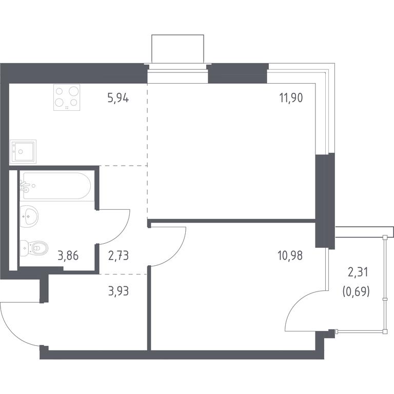 Apartment Sale, 40.03 sq. m. at Kvartal Zapadnyj, kvartal № 76, Marushkinskoye Settlement, Moscow, Russia #1 Apartment Sale, 40.03 sq. m. at Kvartal Zapadnyj, kvartal № 76, Marushkinskoye Settlement, Moscow, Russia #1