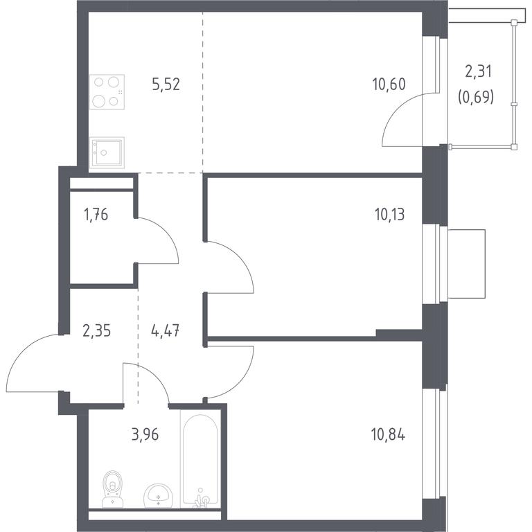 1-BD Apartment Sale, 50.32平方米 at Kvartal Zapadnyj, kvartal № 76, Marushkinskoye Settlement, Moscow, Russia #1 1-BD Apartment Sale, 50.32平方米 at Kvartal Zapadnyj, kvartal № 76, Marushkinskoye Settlement, Moscow, Russia #1