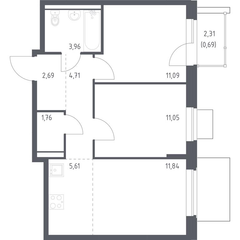1-BD Apartment Sale, 53.4 sq. m. at Kvartal Zapadnyj, kvartal № 76, Marushkinskoye Settlement, Moscow, Russia #1 1-BD Apartment Sale, 53.4 sq. m. at Kvartal Zapadnyj, kvartal № 76, Marushkinskoye Settlement, Moscow, Russia #1