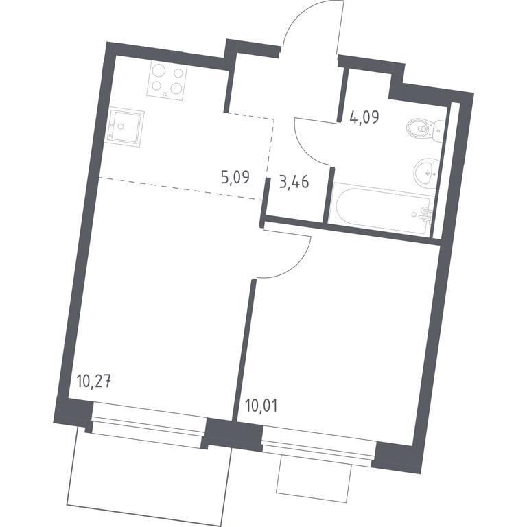 Apartment Sale, 32.92 sq. m. at Kvartal Zapadnyj, kvartal № 76, Marushkinskoye Settlement, Moscow, Russia #1