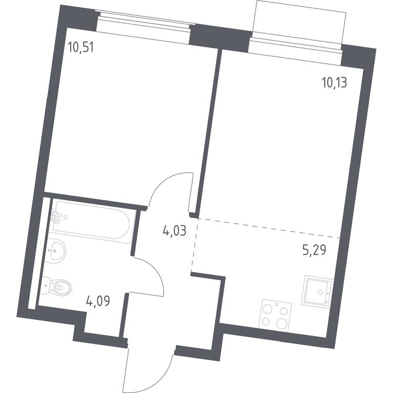 Apartment Sale, 34.05 sq. m. at Kvartal Zapadnyj, kvartal № 76, Marushkinskoye Settlement, Moscow, Russia #1 Apartment Sale, 34.05 sq. m. at Kvartal Zapadnyj, kvartal № 76, Marushkinskoye Settlement, Moscow, Russia #1