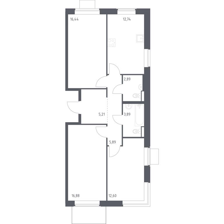 2-BD Apartment Sale, 76.54 sq. m. at Kvartal Zapadnyj, kvartal № 76, Marushkinskoye Settlement, Moscow, Russia #1 2-BD Apartment Sale, 76.54 sq. m. at Kvartal Zapadnyj, kvartal № 76, Marushkinskoye Settlement, Moscow, Russia #1