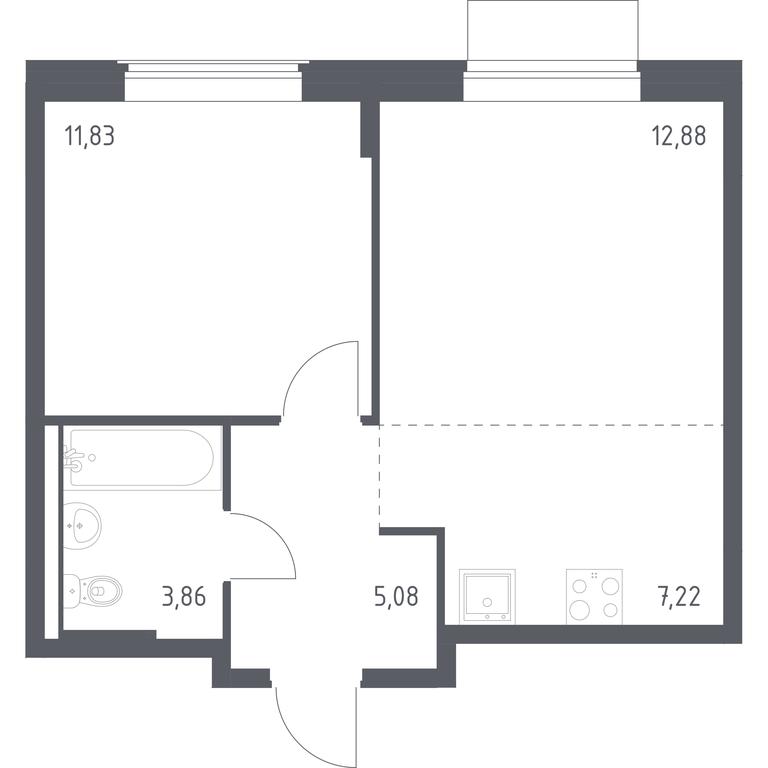 Apartment Sale, 40.87 sq. m. at Kvartal Zapadnyj, kvartal № 76, Marushkinskoye Settlement, Moscow, Russia #1 Apartment Sale, 40.87 sq. m. at Kvartal Zapadnyj, kvartal № 76, Marushkinskoye Settlement, Moscow, Russia #1
