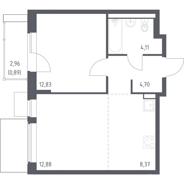 Apartment Sale, 43.78平方米 at Kvartal Zapadnyj, kvartal № 76, Marushkinskoye Settlement, Moscow, Russia #1 Apartment Sale, 43.78平方米 at Kvartal Zapadnyj, kvartal № 76, Marushkinskoye Settlement, Moscow, Russia #1