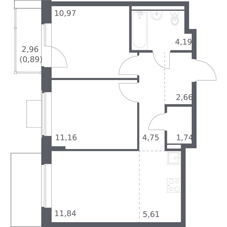 1-BD Apartment Sale, 53.81 sq. m. at Kvartal Zapadnyj, kvartal № 76, Marushkinskoye Settlement, Moscow, Russia #1 1-BD Apartment Sale, 53.81 sq. m. at Kvartal Zapadnyj, kvartal № 76, Marushkinskoye Settlement, Moscow, Russia #1