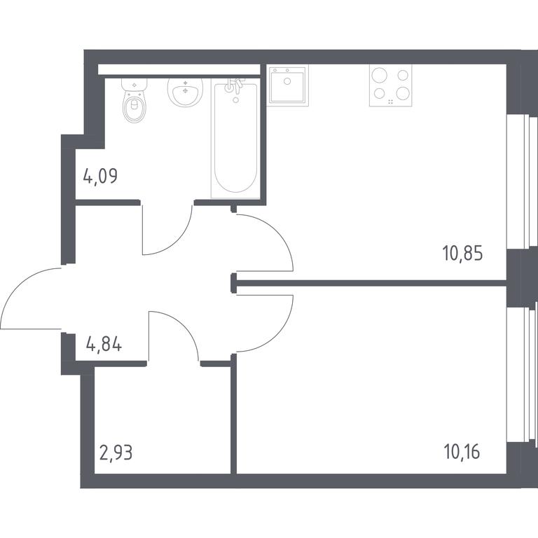 Apartment Sale, 32.87平方米 at Kvartal Zapadnyj, kvartal № 76, Marushkinskoye Settlement, Moscow, Russia #1