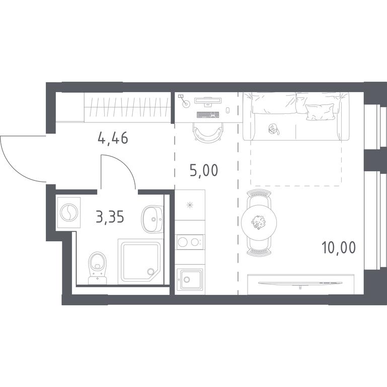 Apartment Sale, 22.81 sq. m. at Kvartal Zapadnyj, kvartal № 76, Marushkinskoye Settlement, Moscow, Russia #1 Apartment Sale, 22.81 sq. m. at Kvartal Zapadnyj, kvartal № 76, Marushkinskoye Settlement, Moscow, Russia #1