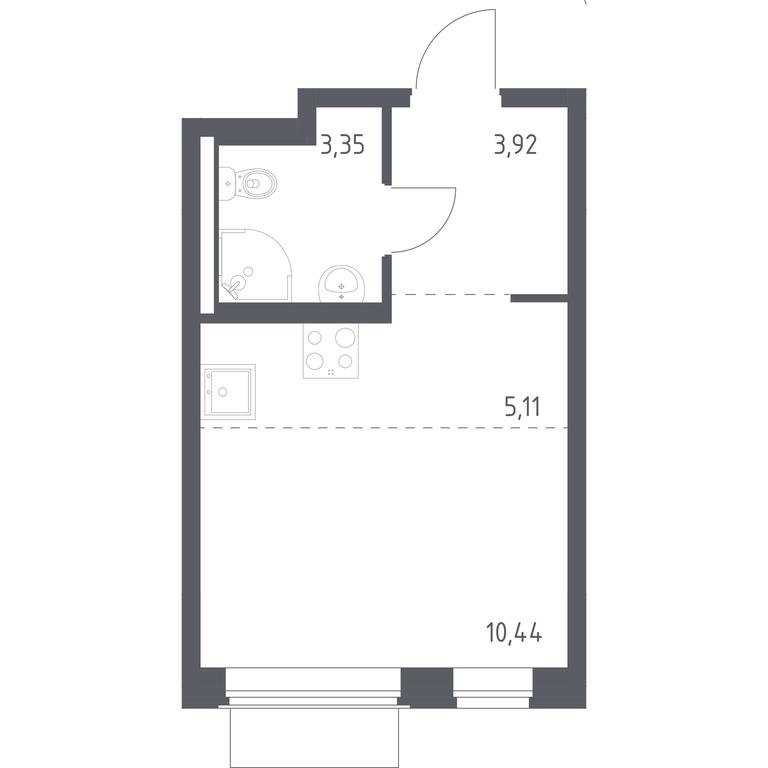 Apartment Sale, 22.82 sq. m. at Kvartal Zapadnyj, kvartal № 76, Marushkinskoye Settlement, Moscow, Russia #1 Apartment Sale, 22.82 sq. m. at Kvartal Zapadnyj, kvartal № 76, Marushkinskoye Settlement, Moscow, Russia #1