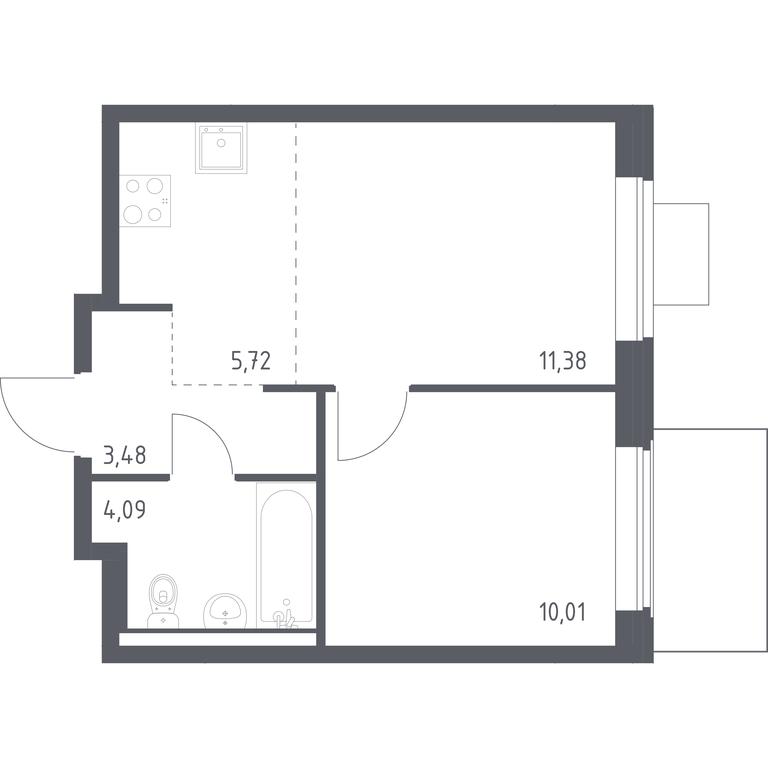 Apartment Sale, 34.68 sq. m. at Kvartal Zapadnyj, kvartal № 76, Marushkinskoye Settlement, Moscow, Russia #1 Apartment Sale, 34.68 sq. m. at Kvartal Zapadnyj, kvartal № 76, Marushkinskoye Settlement, Moscow, Russia #1