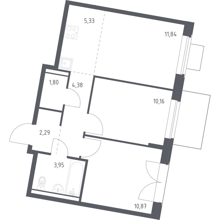 1-BD Apartment Sale, 50.62 sq. m. at Kvartal Zapadnyj, kvartal № 76, Marushkinskoye Settlement, Moscow, Russia #1 1-BD Apartment Sale, 50.62 sq. m. at Kvartal Zapadnyj, kvartal № 76, Marushkinskoye Settlement, Moscow, Russia #1