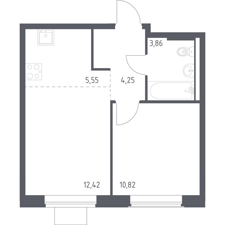 Apartment Sale, 36.9 sq. m. at Kvartal Zapadnyj, kvartal № 76, Marushkinskoye Settlement, Moscow, Russia #1