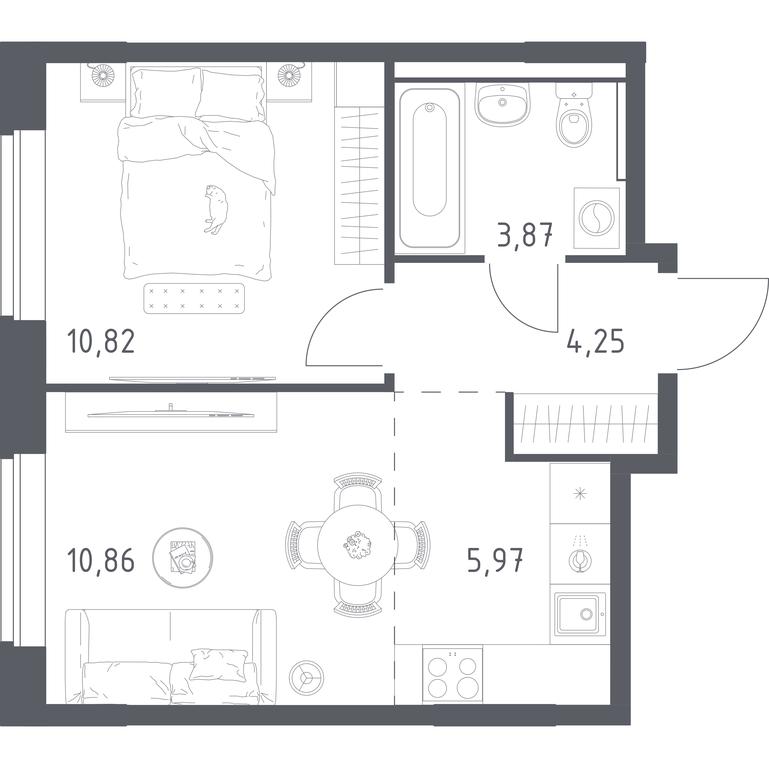 Apartment Sale, 35.77平方米 at Kvartal Zapadnyj, kvartal № 76, Marushkinskoye Settlement, Moscow, Russia #1 Apartment Sale, 35.77平方米 at Kvartal Zapadnyj, kvartal № 76, Marushkinskoye Settlement, Moscow, Russia #1
