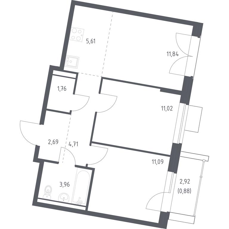 Продажа 1-комн. квартиры, 53,56 м² в ЖК «Квартал Западный», квартал № 76, поселение Марушкинское, Москва, Россия #1 Продажа 1-комн. квартиры, 53,56 м² в ЖК «Квартал Западный», квартал № 76, поселение Марушкинское, Москва, Россия #1