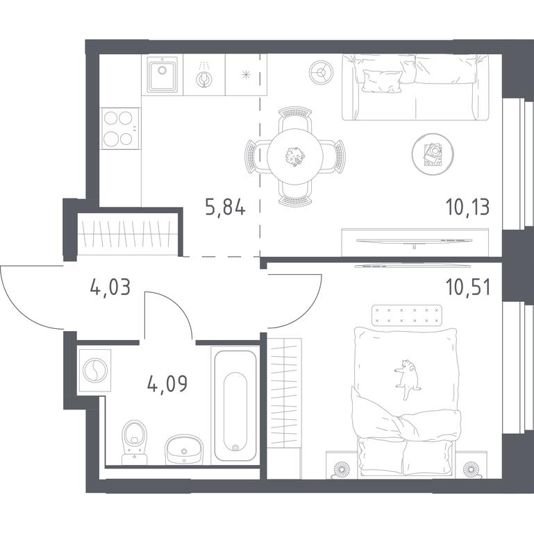 Apartment Sale, 34.6 sq. m. at Kvartal Zapadnyj, kvartal № 76, Marushkinskoye Settlement, Moscow, Russia #1 Apartment Sale, 34.6 sq. m. at Kvartal Zapadnyj, kvartal № 76, Marushkinskoye Settlement, Moscow, Russia #1