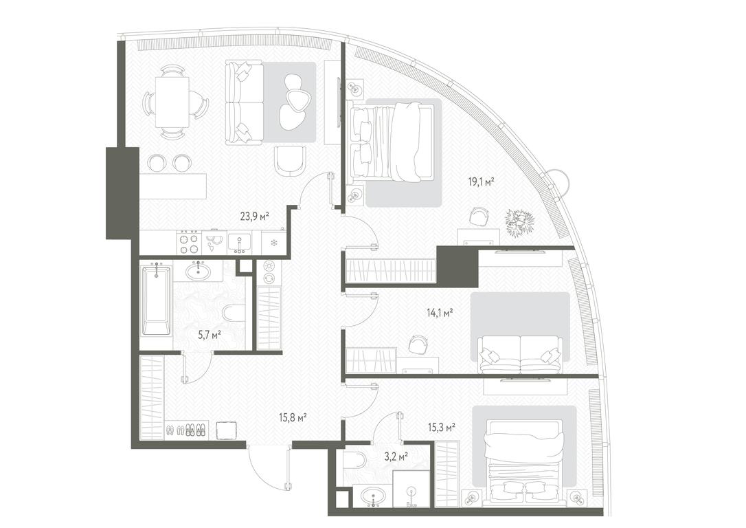 3-BD Apartment Sale, 97.1 sq. m. at One, 1st Krasnogvardeysky Drive, 11, Moscow, Russia #1 3-BD Apartment Sale, 97.1 sq. m. at One, 1st Krasnogvardeysky Drive, 11, Moscow, Russia #1