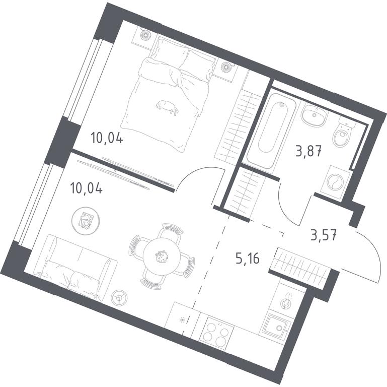 Apartment Sale, 32.68平方米 at Kvartal Zapadnyj, kvartal № 76, Marushkinskoye Settlement, Moscow, Russia #1 Apartment Sale, 32.68平方米 at Kvartal Zapadnyj, kvartal № 76, Marushkinskoye Settlement, Moscow, Russia #1