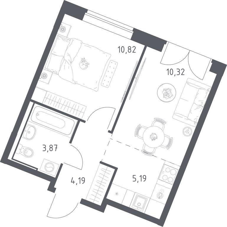 Apartment Sale, 34.39 sq. m. at Kvartal Zapadnyj, kvartal № 76, Marushkinskoye Settlement, Moscow, Russia #1 Apartment Sale, 34.39 sq. m. at Kvartal Zapadnyj, kvartal № 76, Marushkinskoye Settlement, Moscow, Russia #1