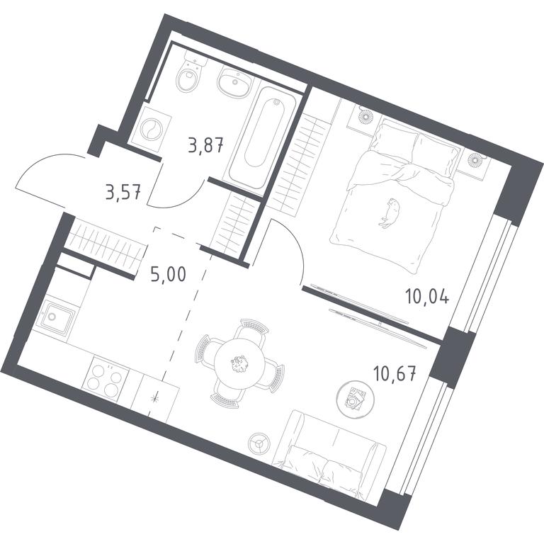 Apartment Sale, 33.15平方米 at Kvartal Zapadnyj, kvartal № 76, Marushkinskoye Settlement, Moscow, Russia #1 Apartment Sale, 33.15平方米 at Kvartal Zapadnyj, kvartal № 76, Marushkinskoye Settlement, Moscow, Russia #1